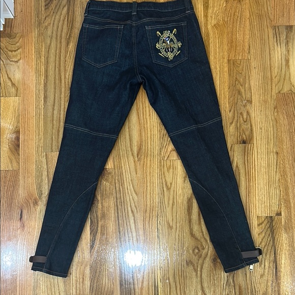 Polo Ralph Lauren Dark Blue Jeans with ankle Zipper Details. - Picture 2 of 5